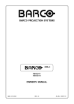 Barco Cine 5 Owner`s manual