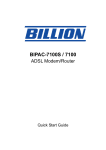 Billion BiPAC 7100SV User`s manual