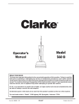 Clarke 560 B Operator`s manual