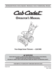 Cub Cadet 528 SWE Operator`s manual