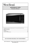 West Bend Microwave Oven Instruction manual