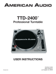 American Audio TTD-2400 USB Specifications