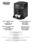 DeLonghi EAM4000 Series Instruction manual