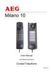 AEG Milano 10 User manual