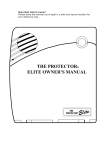 Elite The Protector Owner`s manual