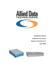 Allied Data Technologies 811 Installation manual