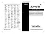 Roland JUNO-D Owner`s manual
