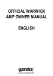 OFFICIAL WARWICK AMP OWNER MANUAL ENGLISH