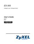 ZyXEL Communications ES-305 User`s guide