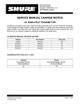 Shure UHF MD Service manual
