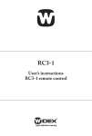 User`s instructions RC3-1 remote control