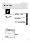 Sharp Plasmacluster IG-A40U Specifications