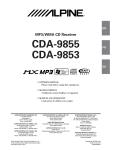 Alpine CDA 9853 - Radio / CD Owner`s manual