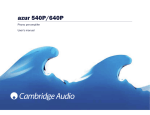 Cambridge Audio Azur 640P User`s manual