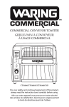 Waring CTS1000 Operating instructions