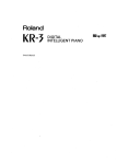 Roland KR-3 Owner`s manual