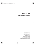 MOTU UltraLite-mk3 Hybrid User`s guide