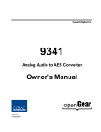 Cobalt Digital Inc 9341 Owner`s manual