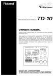 Roland V-DRUMS TD-10 Operating instructions