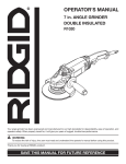 RIDGID R1020 Operator`s manual