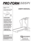 ProForm 585 PI User`s manual