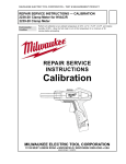 Milwaukee CALIBRATION 2239-20 Specifications