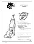Dirt Devil Platinum Force Owner`s manual