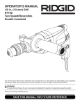 RIDGID R7100 Operator`s manual