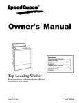 Amana Speed Queen Owner`s manual