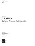 Sears Kenmore Refrigeratore Use & care guide