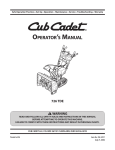 Cub Cadet SNOW THROWER 726 TDE Operator`s manual