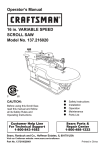 Craftsman 113.207600 Operator`s manual