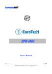 Eurotech CPU-1461 User`s manual