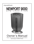 Advanced PureAir Air Purifier NEWPORT 9000 Owner`s manual