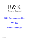 B&K AV1260 Owner`s manual