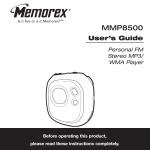 Memorex MMP8564 - 512 MB Digital Player User`s guide