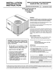 Unitary products group 3000 Operating instructions