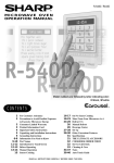 Sharp R-440 Specifications