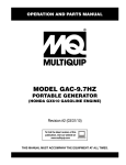 MULTIQUIP GAC-9.7HZ Specifications