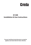 D130E Installation & User Instructions