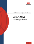 RAD Data comm ASM-10/8 Specifications