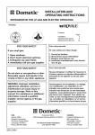 Dometic RM3862 Operating instructions