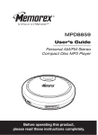 Memorex MPD8859 User`s guide