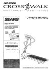 Pro-Form CROSSWALK DL Owner`s manual