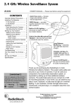 Radio Shack Add-On 2.4 GHzWireless Color Camera Owner`s manual