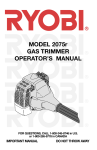 Ryobi 2075r Operator`s manual