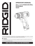 RIDGID R82007 Operator`s manual