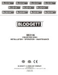 Blodgett BE2136 Specifications