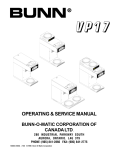 Bunn VP17 Series Service manual