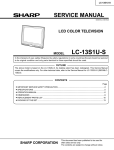 Sharp LC-13S2US Service manual